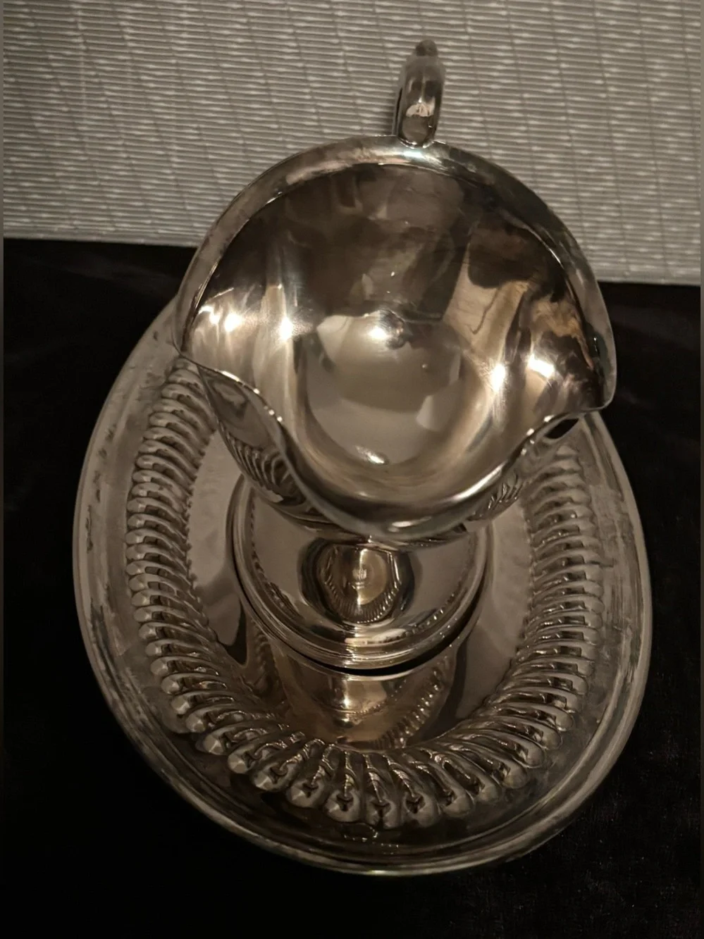 Vintage Kent Silversmiths Silverplate Hollowware Gravy Boat & Tray